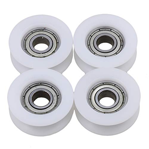 BQLZR 6x24x9mm Blanc U Shape Groove Guide Poulie Roulement ¨¤ Billes Roulements ¨¤ billes pour Meubles Poulie Pack de 4