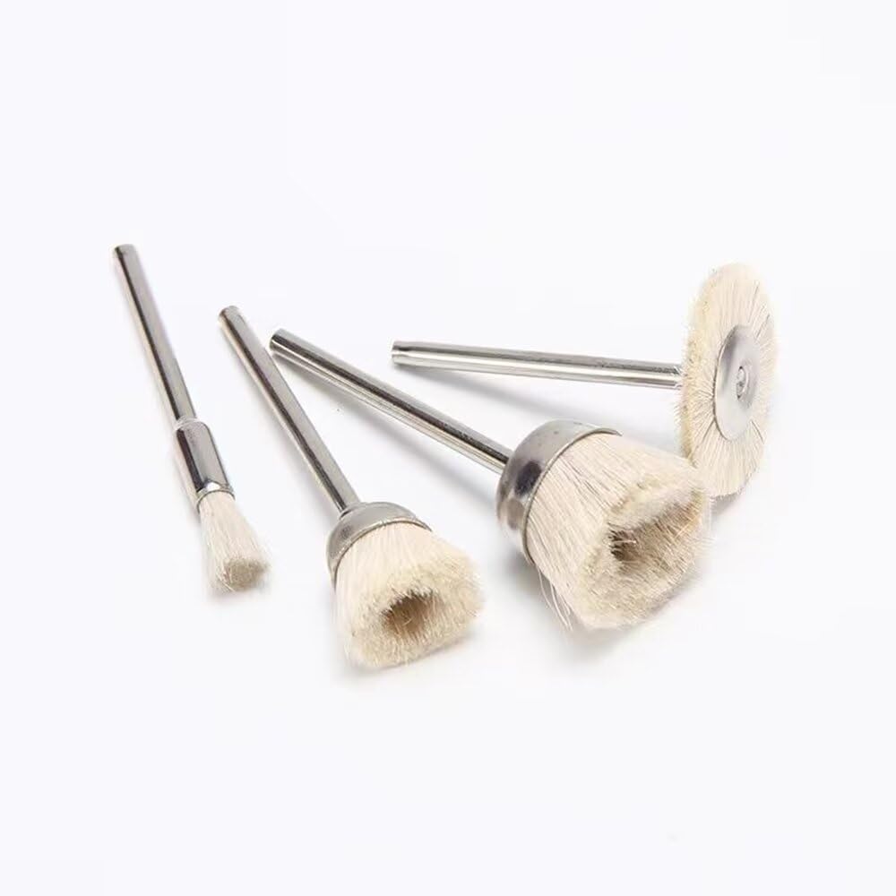 Soft Wool Bristle Brushes Cup Wool Brush Set Cleaning Polishing Accessories 3mm Shank for Rotary Drill Tools Pack of 25pcs