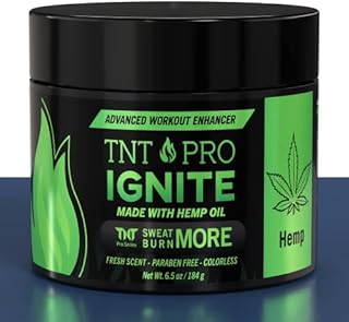 Belly Fat Burner for Women & Men Sweat Gel - Weight Loss Fat Burning Cream for Stomach with Hemp Pain Relief - TNT Pro Ignite Sweat Cream & Cellulite Slimming Cream for Men and Women (6.5 oz Jar)
