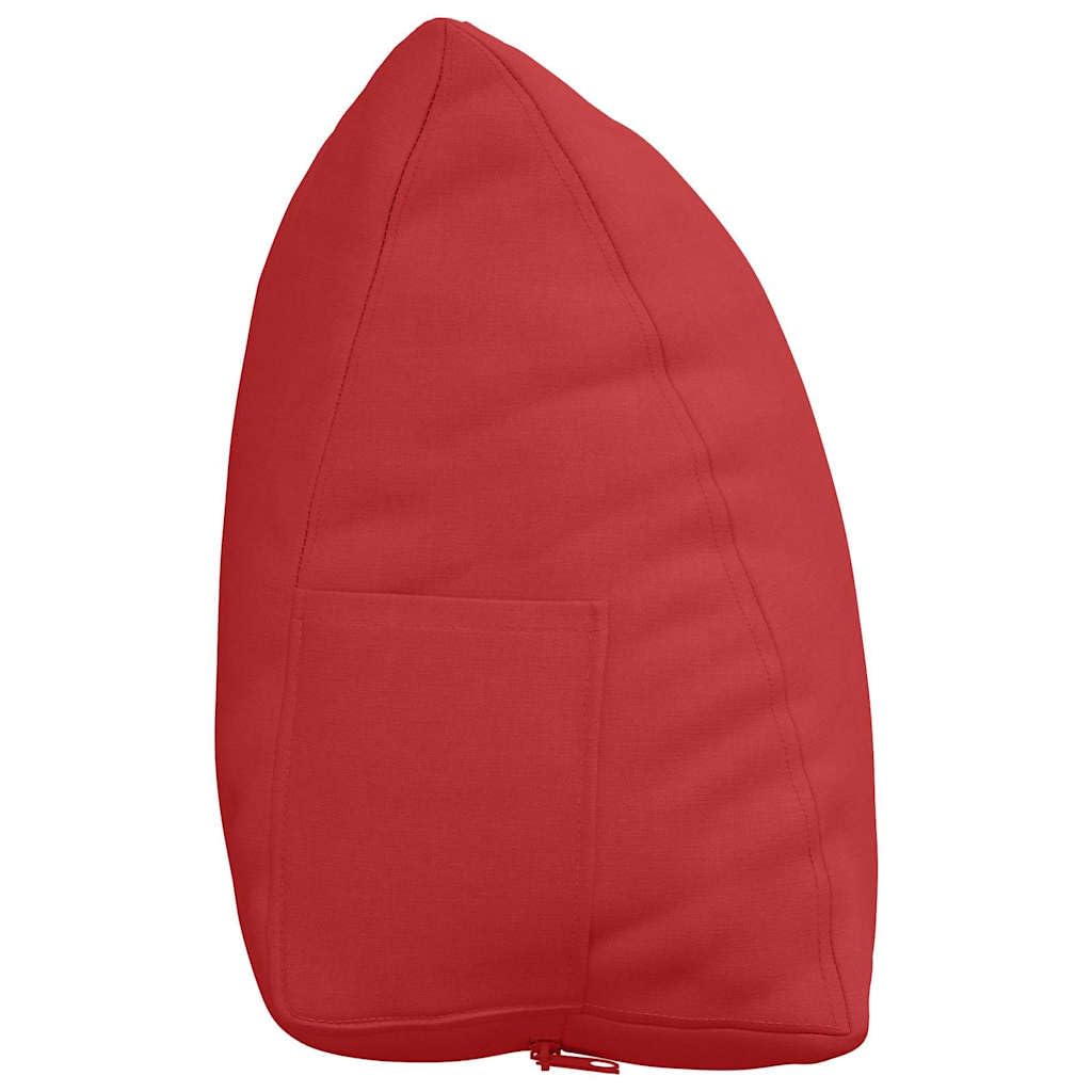 Cuscino per schienale rosso, 60 x 20 x 50 cm, comodo cuscino di supporto in tessuto liscio per divano e letto, comodo cuscino decorativo con rivestimento sfoderabile e morbida imbottitura in