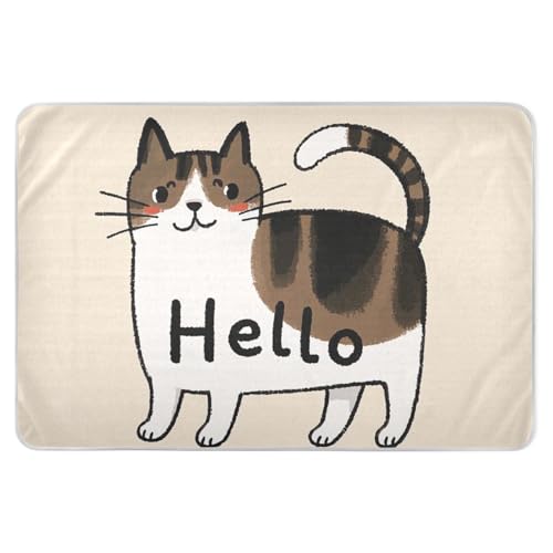 Hola dibujos animados lindo gato blanco Potty entrenamiento almohadilla impermeable lavable pañal supurador portable Liners para bebé bebé , 52' L x 34' B