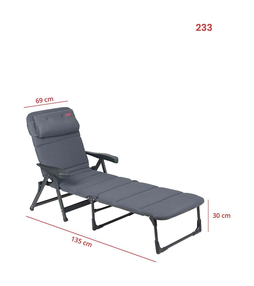 Crespo Sonnenliege Liegestuhl AP 233 Air Deluxe Camping Strand Garten Liege Alu blau