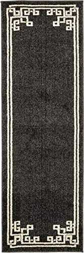 Tapete decorativo Unique Loom Athens Collection 2x6 ft Negro-Beige miniatura 3