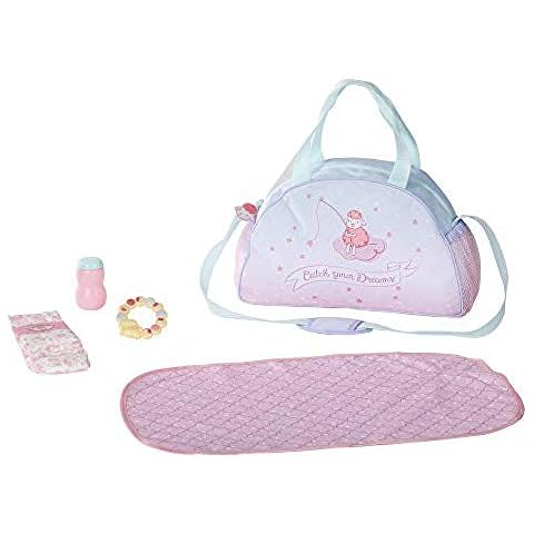Zapf Creation Baby Annabell Changing Bag for 43 cm Doll - Easy for Small Hands, Creative Play Promotes Empathy & Social Skills, For Toddlers 3 years & Up - Includes Changing Mat, Powder Pot & More Cover