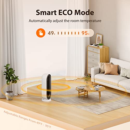 Electric Space Heater For Indoor Use – Ilake 90° Oscillating Space Heater With Remote & Thermostat, Digital Display,12H Timer, 1500W Energy Efficient, Small Space Heater For Office Home Basement Gift #TOP3