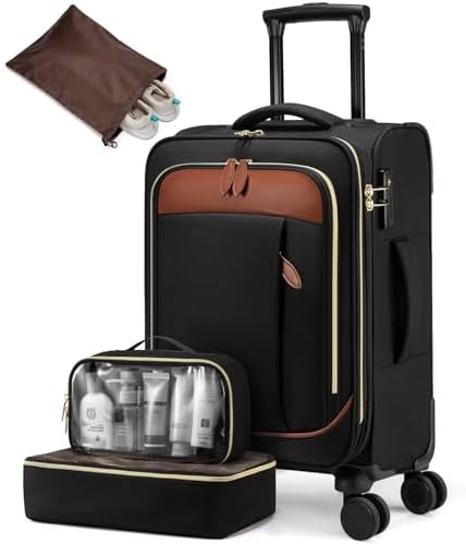 LOVEVOOK Carry on Luggage for Women and Men, Softside Suitcases w...