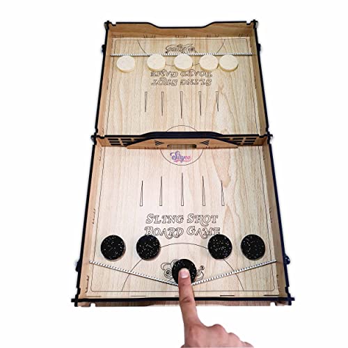 Image of Slingshot Board Game | Fastest Finger Game | Sling Puck Game | String Hockey | Best Gift | Toy and Games for Kids and Adults | Indoor Board Games