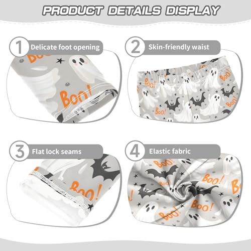 senya Girls Printed Leggings Yoga Pants White Ghost Pattern for Kids in 4t to 10 Years, 4T3