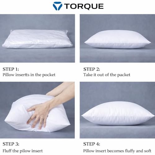 Image of Torque Microfiber Cushion Filler 12 x 12 Inch - 3 Pcs | Throw Pillow for Sofa | Filler Cushion Insert Pillow Cushion for Sofa Couch Bed Home Decorative Gifts