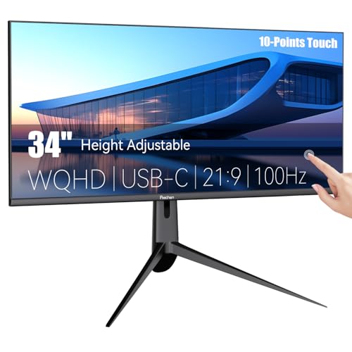 34' WQHD 3440×1440P Touchscreen Monitor, 3000:1...