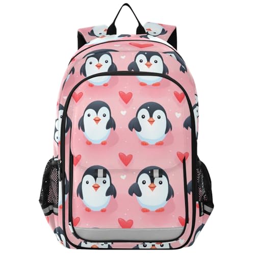 Sac à dos enfants pingouins et cœurs, le complice des années école