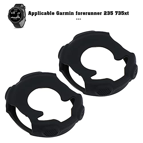eMagTech 3x Silicone Watch Protective Cover Case Black Shockproof Smartwatch Cases Compatible with Garmin Forerunner 235 735xt - Image 3