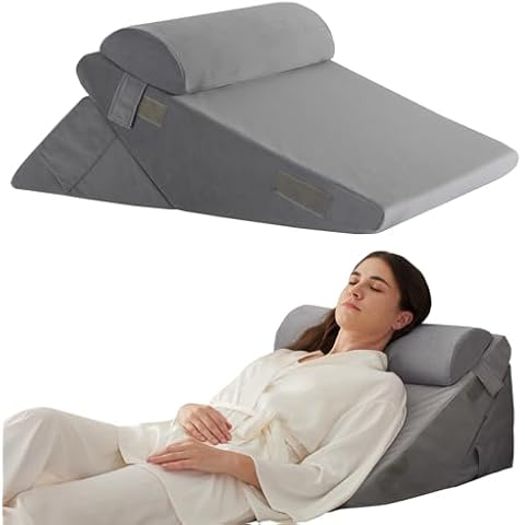 Ruqmuis 3PCS Adjustable Bed Wedge Pillow Set Cover