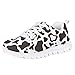 GLUDEAR Child School Running Shoe Girls Breathable Walking Athletic Running Sneakers,Cow Print,2 US