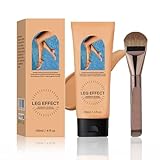 Leg Makeup Waterproof with Brush, No Transfer Body Makeup for Legs Full Coverage Waterproof Concealer, Scar & Tattoo Cover Up for All Skin Tones, Long Lasting Makeup (#02)