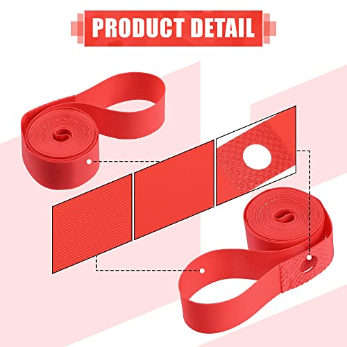 X Autohaux 700C 27" Bike Bicycle Wheel Rim Strip Rim Tape Liner Inner Tube Protection Band Pvc Red Pair #TOP26