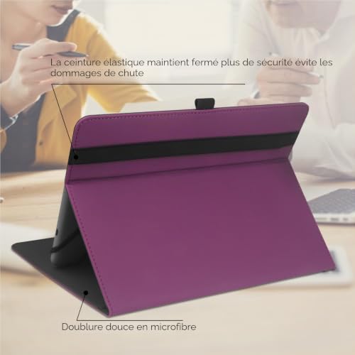 Housse de protection pour tablette tactile 9-11 pouces multi-angle en cuir PU