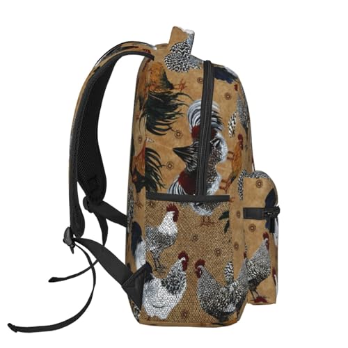 Mochila de viaje con estampado de gallo perfecta para tus vacaciones 3