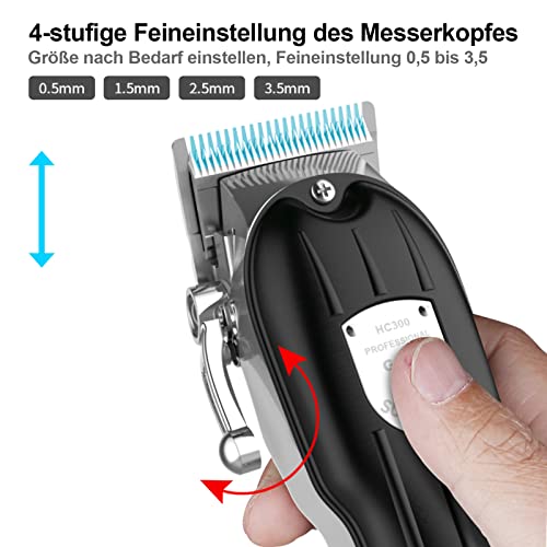Gerllo Haarschneidemaschine, Haartrimmer Herren, Haarschneider für Kinder/Baby, Elektrisches Haarschneidemaschinen-Set (mit 4 Begrenzungskämmen) Akku Hair Trimmer für zu Hause (Schwarz) - Image 4