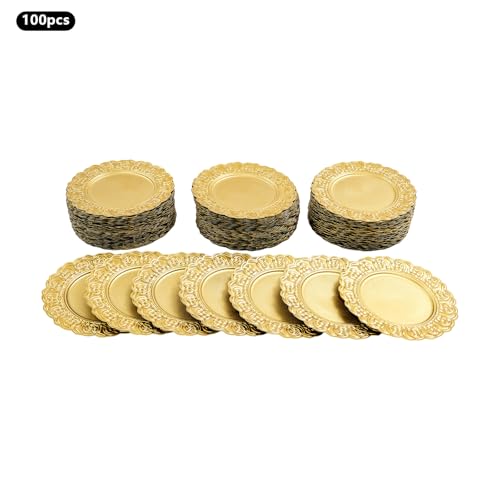 Platos decorativos redondos de plástico 13 in set 100 piezas miniatura 6