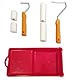 Quercos Malerset 7 Teilig zum Lackieren von Möbeln und Kleinflächen - 2 x Polyurethan Farbrollen 11 cm + 2 x Schaumstoffrolle 5 cm -2 Farbrollengriff & 1 x Farbwanne Medium. Farbroller Set