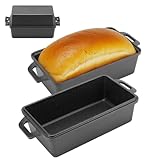 Northriver Casting 9×5 Inch Cast Iron Loaf Pan with Lid | Bread Baking Pan | Even Heat Distribution for Homemade Bread, Cake, and Meatloaf | 2 Piece Set
