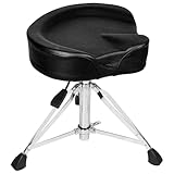 Vhffoso Hydraulischer Schlagzeughocker, höhenverstellbar von 45-65 cm, robuster, doppelstrebiger Schlagzeughocker, Schlagzeugstuhl im Motorradstil, Schlagzeugsitz für Kinder