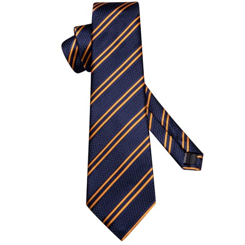 Image of Hi-Tie Mens 70inches Tie Set Extra Long Necktie for Men Cufflinks Handkerchief Big Tall Men Business Wedding