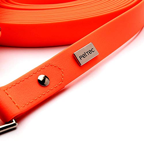 PetTec Hundeleine, Schleppleine & Führleine *10m* bis 80kg, verstellbare Trainingsleine/Ausbildungsleine/Trekkingleine für Hunde aus TRIOFLEX (ähnl. Biothane), wasserabweisend & robust, Dog Leash
