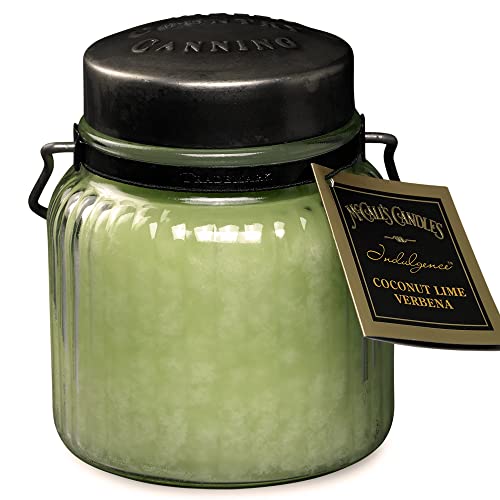 Image of McCall's Candles | Coconut Lime Verbena | 18 oz Scented Candle | Indulgence Collection | USA-Poured | Double Wick | Grooved Jar with Carrying Handle | Tropical Citrus Vanilla Fragrance