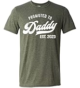Promoted to Daddy 2023 T-Shirt Funny Humor New Dad Baby First Time