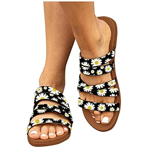 KJDWJKJRF Mules for Women Slides Flip Flops Toe Separator Sandals Summer Thong Comfortable Arch Support Soft Microfibre Leather Footbed Beach Shoes Cover