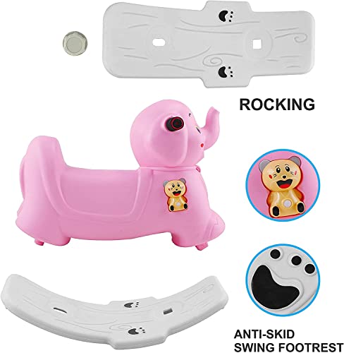 Image of Popo Toys Murphy Rocker (Pink)| Rocker for Kids Birthday Gift for Kids /Boys /Girls /Rocker with Musical & Lightning Toy | Cute Character, (MT028)
