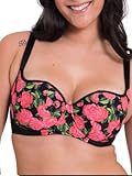 Curvy Kate Boost in Bloom Balconette-BH, gepolstert, Print Mix Schwarz, 70E