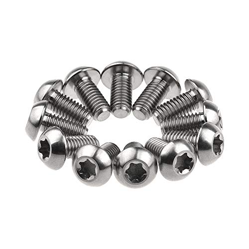 Image of 12Pcs Ti Titanium Bolts Torx M5x10 Bicycle Bike Disc Brake Cycle Rotor Screws Gr5 (Titanium)