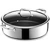 HexClad Hybrid Nonstick Sauté Pan and Lid, Chicken Fryer, 6.6 Litre, Oven-Safe, Compatible with All Cooktops