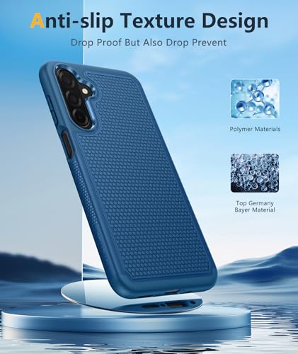 Image of FNTCASE for Samsung Galaxy A26-5G Case: Dual Layer Protective Heavy Duty Cell Phone Cover Shockproof Rugged with Non Slip Textured Back - Military Protection Bumper Tough - 2025, 6.7 inch (Blue)