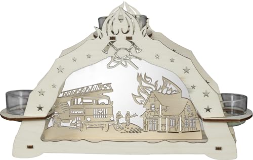 Rudolphs Schatzkiste Teelichthalter Feuerwehr für 3 Teelichter BxHxT...