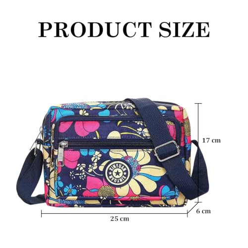 Image of MOMISY Women Mobile Messenger cellphone Bag Ladies Nylon Shoulder Cross Body Long Strap for College, Outing, Travelling, Work