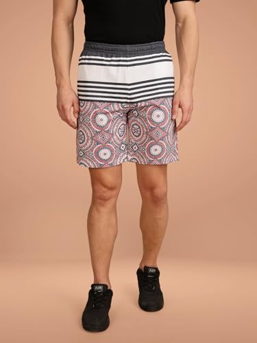 Image of BULLMER Regular Fit Cotton Blend Summer Shorts for Men - Pack of 1 | Printed Shorts for Men Onion