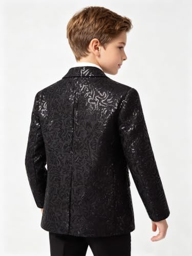 Chaqueta de lentejuelas para niños, disfraz de esmoquin miniatura 4