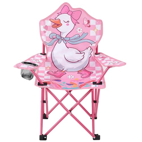 Halinuia Kinder Klappstuhl Campingstuhl Kinder Einhorn Klappstuhl Faltstuhl Tragbar Picknickstuhl mit Getränkehalter für Picknick Camping Angeln Outdoor (Schwan)