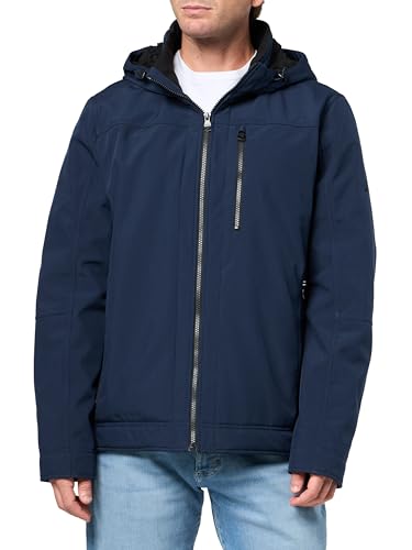 Image of Nautica Men's Sherpa Lined Softshell Jacket - Full Zip, Adjustable Hood, Wind Resistant