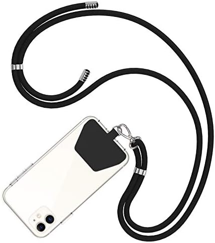 COCASES 2 Pieces Self-Adhesive Phone Lanyard Tether Patch, Black
