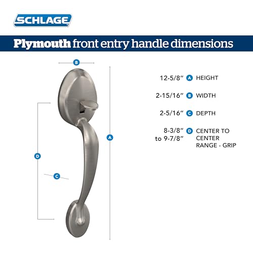 Image of SCHLAGE Plymouth Front Entry Handle Flair Left-Handed Interior Lever (Antique Brass) FE285 PLY 609 FLA LH