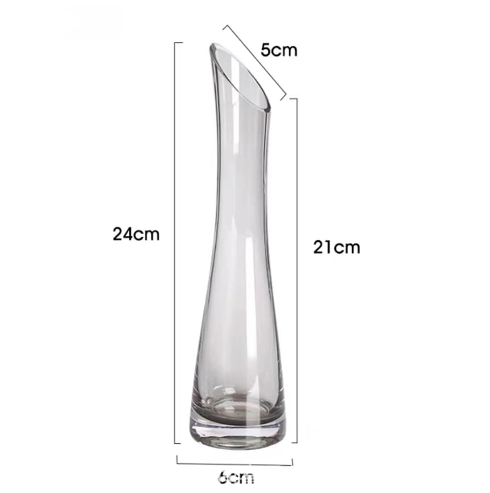 23CM Small Flower Vase Tall Thin Narrow Necked Glass Vases Clear Mini Mouth Single Stem Vases for Decorative Home Decor Living Room Office and Centerpieces - Image 2