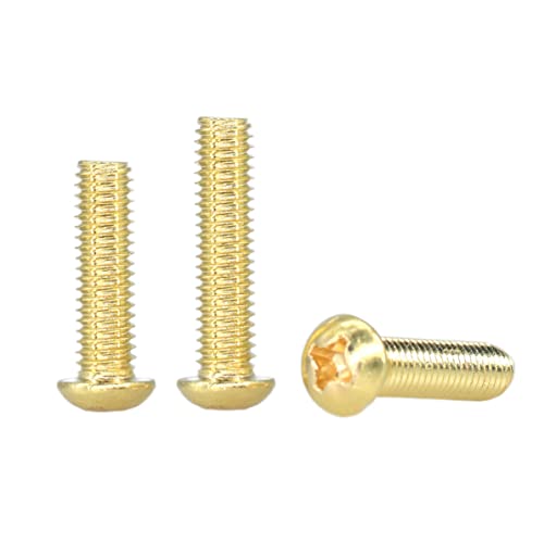 MACHSWON 10PCS M2.5 Brass Cross Round Head Machine Screw M2.5 * 4mm Brass Screw Threaded Cross Head Copper Screws