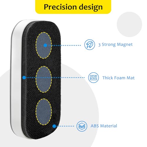 maxtek dry erase eraser magnetic white board erasers - 2 pack glass whiteboard eraser for office and school supplies gray