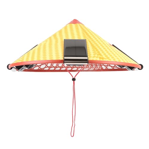 Garosa Capa Cónica de Enfriamiento de Solar Fan Sombrá de Sunshade Silent Sun para Recolección de té, Sombrero de Pesca con Ventiladores Solares, Material Transpirable para Frialdad Redonda