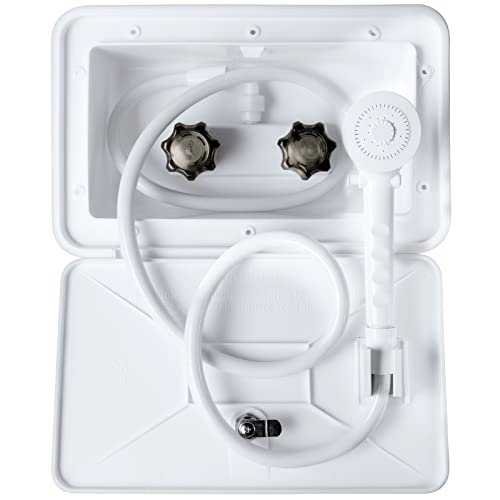 RV Outdoor Shower Kit - Shower Head & Faucet With 47" Hose For Campers, Travel Trailers, Motorhomes (Black)